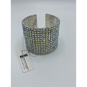 Christina Collection AB Rhinestone Wide Cuff Statement Bracelet New